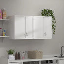 Wall Cabinet,Metal Storage Cabinet with 2 Doors,Locking Wall Cabinets for Office,Home,White by CozyNest Decor