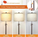 Modern Floor Lamp Adjustable Height Standing Lamp Tall Lamp with 3 Color Temperatures Floor Lamps for Living Room Bedroom Office Beige Shade Bulb Included-Brown by CozyNest Decor