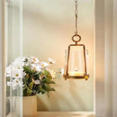 3'3" Wide Modern Metal Hurricane Lantern with Handmade Sturdy Glass Sleeve in Brass for Tealight Candle & Plants, Farmhouse Hurricane Industrial, Minimalistic, Shabby Chic (1, Brass, 3.3"x5.2") by CozyNest Decor