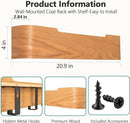 Coat Rack Wall Mount with Hidden Hooks Entryway Hanging Shelf Modern Wood Coat Hanger for Bedroom Kitchen Hallway Bathroom (Oak, 20.9 Inch Long) by CozyNest Decor