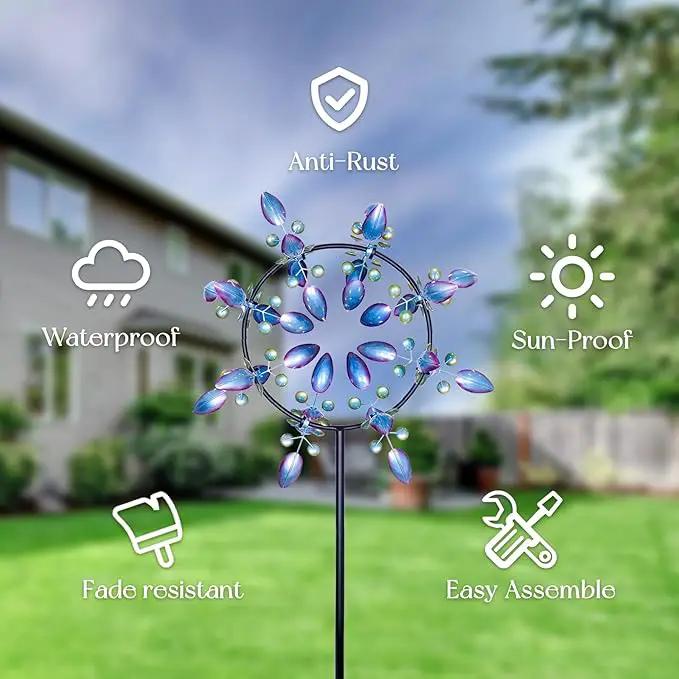 Peacock Wind Spinners Outdoor, Garden Spinners Metal Large 87 inches, Wind Sculptures for Yard Decor(87 x 30 Inches), photo 5 of 6