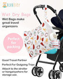 ALVABABY 3 Cloth Diaper Wet Dry Bags Waterproof Reusable with Two Zippered Pockets Travel Beach Pool Daycare Soiled Baby Items Yoga Gym Bag for Swimsuits or Wet Clothes Small Medium Large 3L-ZM27 by TinyTreasures Baby Boutique
