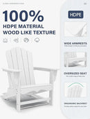 KINGYES HDPE Adirondack Chair Set of 2, Classic All-Weather Outdoor Patio Adirondack Chair, White by GreenHaven Gardens