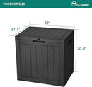 YITAHOME 30 Gallon Deck Box Outdoor Storage Box, Waterproof Resin Package Delivery and Storage Box with Lockable Lid for Patio Furniture Cushions, Pool Accessories, Garden Tools, Black by GreenHaven Gardens