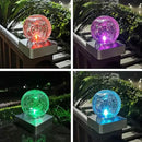 Solar Fence Post Cap Light, 4x4, Color Changing, Waterproof, Outdoor, Wooden or Vinyl Post, Garden Lights, Solar Powered, Crackle Glass Design by GreenHaven Gardens
