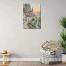 Small town scenery poster on the bank of the mountain stream is suitable for living room bedroom and office natural oil painting poster by CozyNest Decor