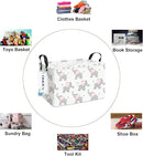 Rectangular Folding Laundry Basket,waterproof Canvas Basket,gift basket,Suitable for children's room,Office,Clothes,Toys Storage(Elephant calf) by TinyTreasures Baby Boutique