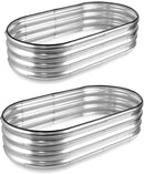 JERIA Raised Garden Bed,Galvanized Raised 2 Pcs 4×2×1ft Planter Boxes Outdoor with Easy Assembly, Large Garden Bed for Vegetables, Fruits, Flower by GreenHaven Gardens