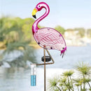 Flamingo Rain Gauge Solar Stake Outdoor, 43’’ Solar Rain Gauge LED Lights with Rainfall Gauge for Garden, Yard, Lawn, Pathway, Patio by GreenHaven Gardens