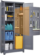 Lockable Storage Cabinet,Utility Closet with Doors and Shelves,SteelGarage Cabinet with Adjustable Shelves for Home,Garage,Gray by CozyNest Decor