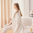 NEWCOSPLAY Super Soft Twin Blanket Ivory Premium Silky Flannel Fleece 3D Clouds Stylish Jacquard Lightweight Bed Blanket All Season Use 350GSM (Ivory, Twin(60"x80")) by CozyNest Decor