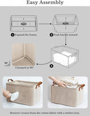 StorageWorks Storage Bins, Fabric Storage Bins for Shelves, Extra Large Storage Baskets with Metal Frame, Closet Baskets and Bins with Handles, Jumbo, Brown and Beige, 2-Pack by TinyTreasures Baby Boutique
