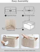 StorageWorks Storage Bins, Fabric Storage Bins for Shelves, Extra Large Storage Baskets with Metal Frame, Closet Baskets and Bins with Handles, Jumbo, Brown and Beige, 2-Pack by CozyNest Decor