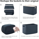 OIAHOMY 4 Pack Storage Baskets for Organizing, Cube Storage Bins for Shelves, Rectangle Storage Baskets With Handles, Woven Baskets for Storage, 12.7''Lx9''Wx7.8''H, Blue by TinyTreasures Baby Boutique