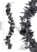 MISSPIN 6FT Black Maples Leaf Garland, Halloween Fall Leaf Garland Artificial Hanging Black Maple Autumn Vine Fall Decor Maple Thanksgiving Halloween Home Decor by CozyNest Decor