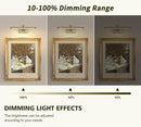 Wireless Picture Lights Rechargeable Gallery Lighting Battery Picture Frame Light with Remote and Timer, Adjustable Art Light for Paintings, Portraits, Antique Bronze Finish 16'' Inch 3W 2700K by CozyNest Decor