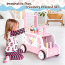 Asweets Wooden Baby Push and Pull Walker with Wheels, Learining Acticity Walker for Boys & Girls, Multiple Activities Center, Develops Motor Skills & Stimulates, 17.3''L x 9.1''W x 18.1''H by TinyTreasures Baby Boutique