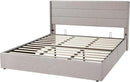 Allewie King Size Lift Up Storage Bed, Modern Wingback Headboard, Hydraulic Support, No Box Spring Needed, Light Beige by CozyNest Decor