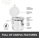 OGGI Clear Canister Airtight 38oz - Clamp Lid & Spoon - Airtight Food Storage Containers, Ideal for Kitchen & Pantry Storage of Bulk, Dry Food Including Flour, Sugar, Coffee, Rice, Tea, Spices & Herbs by CozyNest Decor