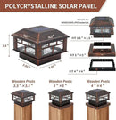 Solar Post Lights Outdoor, 20LM Fence Post Cap Lights, Waterproof, 2 Light Modes, Fit 3.5x3.5in 4x4in 5x5in Wooden Post, Solar Power Deck Lights for Garden Deck Patio Decoration(Bronze 4Pack) by GreenHaven Gardens