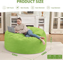 3FT Bean Bag Chair, Comfy Bean Bag Chairs with Memory Foam Filled, Fluffy Beanbag Sofa with Dutch Velvet Cover, Round BeanBag Chairs for Living Room, Playroom - Lime by TinyTreasures Baby Boutique