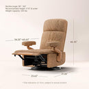 Nursery Swivel Glider Recliner Chair with Adjustable Armrests & Headrest, Rocking Chair Nursery with Removable Cover for Breastfeeding, FSC & Oeko-TEX Certified, Brown by TinyTreasures Baby Boutique