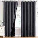 ChrisDowa 100% Blackout Curtains 84 inch Long for Bedroom with Black Liner, Extra Wide 2 Thick Layers Total Blackout Thermal Insulated Grommet Window Curtains 2 Panels Set (Dark Grey, 60 x 84 Inch) by TinyTreasures Baby Boutique