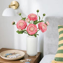 IPOPU 4PCS Real Touch Hot Pink Ranunculus Artificial Flowers Faux Ranunculus Flowers for Vase Real Look Silk Peonies Fake Peony Flowers for Home Indoor Wedding Centerpieces for Table Decor (Rose Red) by CozyNest Decor