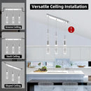 OKELI 3-Light Dimmable LED Pendant Lighting for Kitchen Island, 18W 1350LM Modern Crystal Bubble Island Light Fixture, 6000K Cool White, Adjustable Electro-Chrome Fixture, Easy Install, Square by CozyNest Decor