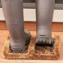 NINAMAR Natural Coir Boot Scraper Door Mat - 13 x 12 inch
