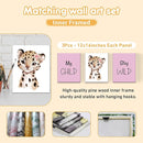 Personalized Baby Bedding Set, 5 Pcs Custom Baby Crib Sets with Name, Toddler Bedding Set for Baby Girls, Pink Leopard Double Layer Nursery Bedding Set, Customized Gifts for Infants Kids by TinyTreasures Baby Boutique