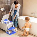SKYROKU Potty Training Toilet, New Sector-Shape Stabilized Base two in one Toddler Toilet Seat with Splash Guard, Anti Slip Pad, and Step Stool Dark Blue by TinyTreasures Baby Boutique