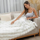 UKELER White Faux Fur Throw Blanket Large Super Soft Fluffy Bed Blankets Throws for Bedroom, Living Room, Couch, Sofa, Office, Camping Plush Furry Blanket 60''x80'' by CozyNest Decor