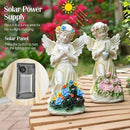 Angel Garden Statue 2Pcs,Love Heart Solar Garden Decor with Warm Light,Waterproof Praying Angel Statue with Flowers,Outdoor Garden Decor Sculpture for Lawn Yard Patio Garden Gifts,Apricot by GreenHaven Gardens