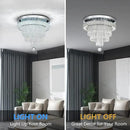 16“ Crystal Chandeliers Light Flush Mount Ceiling Light Fixtures Round Modern LED Chandelier for Living Room Bedroom Dining Room Closet Hallway (Cool White) by CozyNest Decor