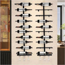 20 Bottle Wall Mount Wine Rack with Wine Glass Holder, Metal Wine Wall Rack, Wall Racks for Wine Bottles Display and Storage, Hanging Bottle Organizer for Living Dining Room Wine Cellar Bar (Black) by CozyNest Decor