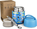 17 oz Insulated Lunch Containers Hot Food Jar, Wide Mouth Lunch Thermo for Kids Adults, Vacuum Stainless Steel Lunch Box With Handle Folding Spoon for School, Office Blue - Car by TinyTreasures Baby Boutique