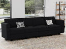 Belffin Modular Sofa Couch with Storage Seats Sectional Sofa Velvet Sofas for Living Room Black by CozyNest Decor