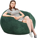 Bean Bag Chairs with Faux Rabbit Fur Cover, 4 ft Giant Memory Foam Bean Bag Chairs for Adults/Teens with Filling,Ultra Soft Faux Fur Fabric, Round Fluffy Sofa for Living Room Bedroom College Dorm by TinyTreasures Baby Boutique