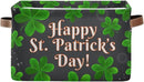 Storage Basket Happy St Patrick's Day Cube Storage Bins Organizer Bag Collapsible Closet Shelf Baskets with handle for Baby Cloth Pet Toy Book 14.2×10.2×8.3 IN by TinyTreasures Baby Boutique
