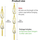 USLAI Macrame Plant Hanger Indoor Outdoor, Up to 4-15 inch Pot, Heavy 20lb Planters, Extra Long Strong Hanging Planter Basket Holder, Boho Home Decor, 49+72 Inch, Yellow (POTS NOT Included) by GreenHaven Gardens