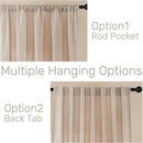 Joydeco Linen Curtains for Living Room,Light Filtering Rod Pocket Back Tab Semi Sheer Drapes Window Long Curtains 72 inches Long Sheer Bliss by CozyNest Decor
