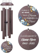 Personalized Sympathy Wind Chimes, Sympathy Gifts for Loss of Mom, Windchimes in Memory of a Loved One, Commemorative Sympathy Bereavement Gifts for Condolences/Funeral (36 inch) by CozyNest Decor