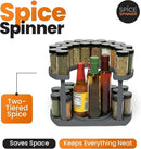 2-Tier Spice Rack Organizer for Cabinet | Rotating Lazy Susan Spice Organizer Holds 40 Spice Jars | Countertop & Pantry Spice Shelf for Kitchen Organization & Storage (Gray) by CozyNest Decor