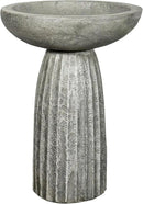 SunJet Modern Bird Bath, 24.4inches Height Fibre-Reinforced Concrete Birdbath with Textured Pedestal for Outdoor Garden, Yard, Lawn Decor by GreenHaven Gardens