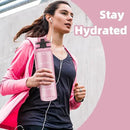 OLDLEY 32 oz Water Bottle, Motivational Water Bottle with Time Marker, Sports Water Bottle With Strap, Leakproof & BPA Free Large Water Bottles for School, Gym, Travel, Outdoor, Tritan,Pink by CozyNest Decor