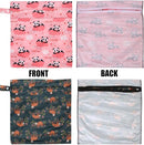 2pcs Travel Waterproof Laundry Bag, Cloth Diaper Wet Dry Bags with Handle & 2 Zipper Pockets, Reusable Washable Dirty Clothes Bag for Baby Adult Travelling Hanging, Bathing Beach Pool Daycare by TinyTreasures Baby Boutique