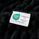 WESHIONGOO Chunky Knit Blanket Throw 40"*40" Knitted Throw Blankets for Couch Bed Fluffy Soft Blanket with Jumbo Chenille Yarn Thick 100% Handmade(Black) by CozyNest Decor