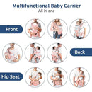 Baby Carrier with Hip Seat, Ergonomic M Position 6in1 Baby Carrier Newborn to Toddler,Head Support and Breathable Mesh Newborn Carrier,Adjustable Baby Holder Carrier for Dad&Mom-Pink by TinyTreasures Baby Boutique