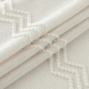 MIULEE Off White Knitted Throw Blanket for Couch Textured Knit Blanket with Tassels Cozy Woven Boho Bed Blanket for Sofa Bed Chair Acrylic Wave Pattern 50"x60" by CozyNest Decor